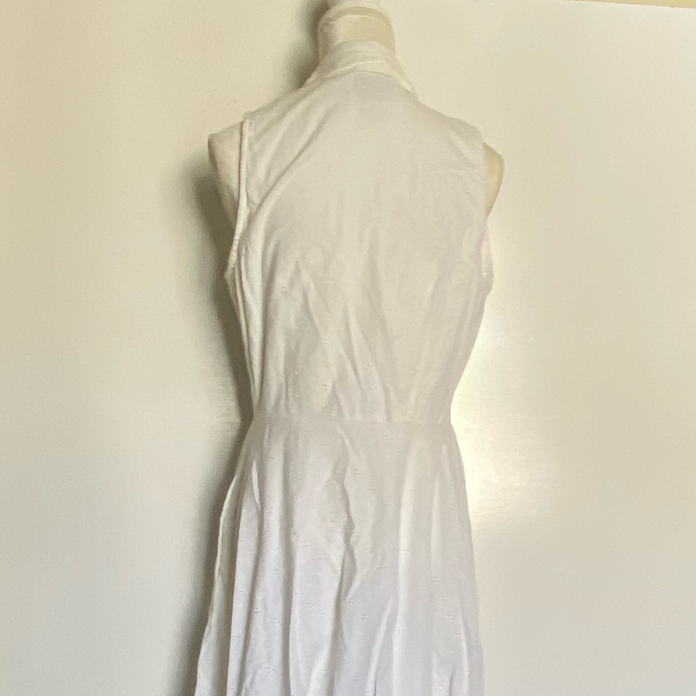 Vintage Western Hippie Button Down Sleeveless White Sewn Bohemian Pockets Retro - Picture 12 of 14